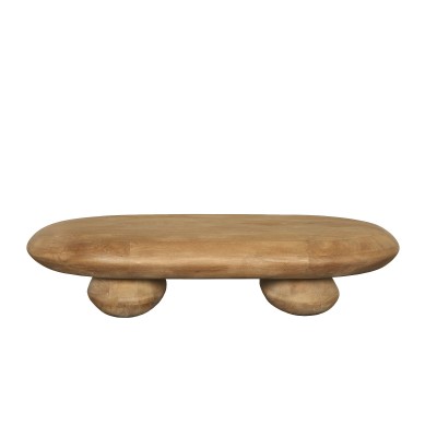 Ovale koffietafel Kedan lichtbruin mangohout