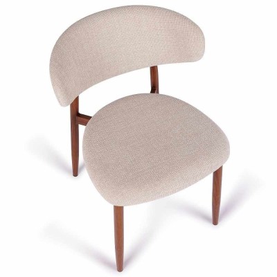 Chaise Georgia beige pied noyer 2