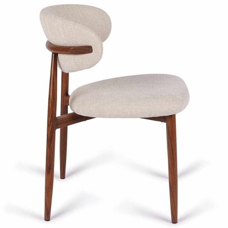 Georgia beige walnoot stoel