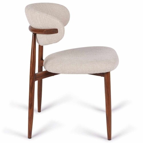 Chaise Georgia beige pied noyer