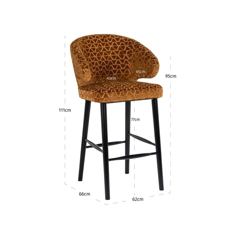 Tabouret de bar Indigo old gold triangle