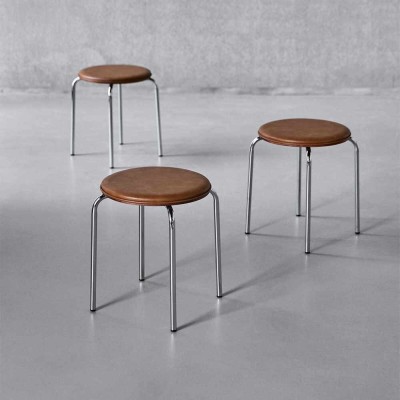 HDComma Cognac & Chrome Stool