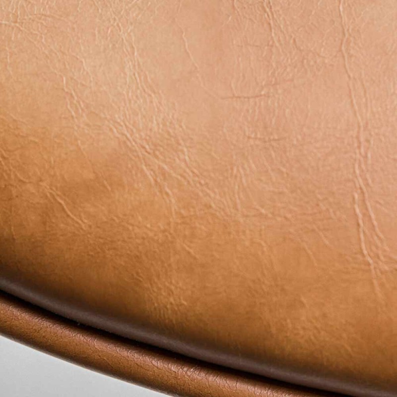 HDCOMMA Cognac e sgabello cromato
