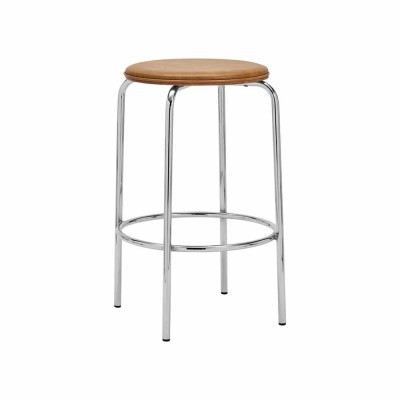 HDComma Cognac & Chrome Bar Stool 2
