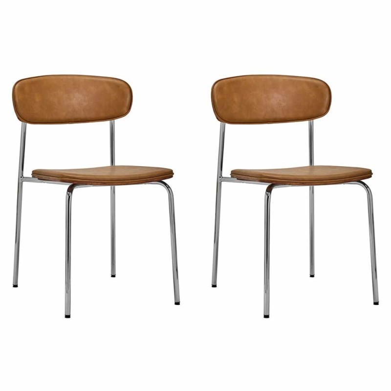 HDPOVA COGNAC Y SILLA DE CROMO (MUCHO DE 2)