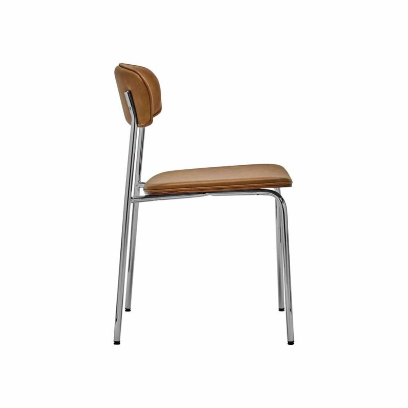 HDPOVA Cognac & Chrome Chair (Lot von 2)