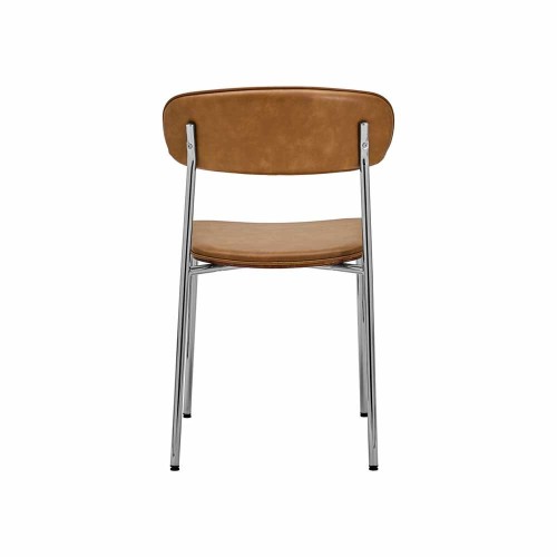 Chaise HDPova cognac & chrome (lot de 2)