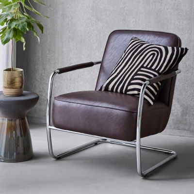 Fauteuil lounge HDComma mûre & chrome