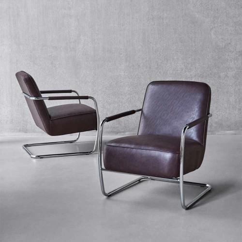 Fauteuil lounge HDComma mûre & chrome