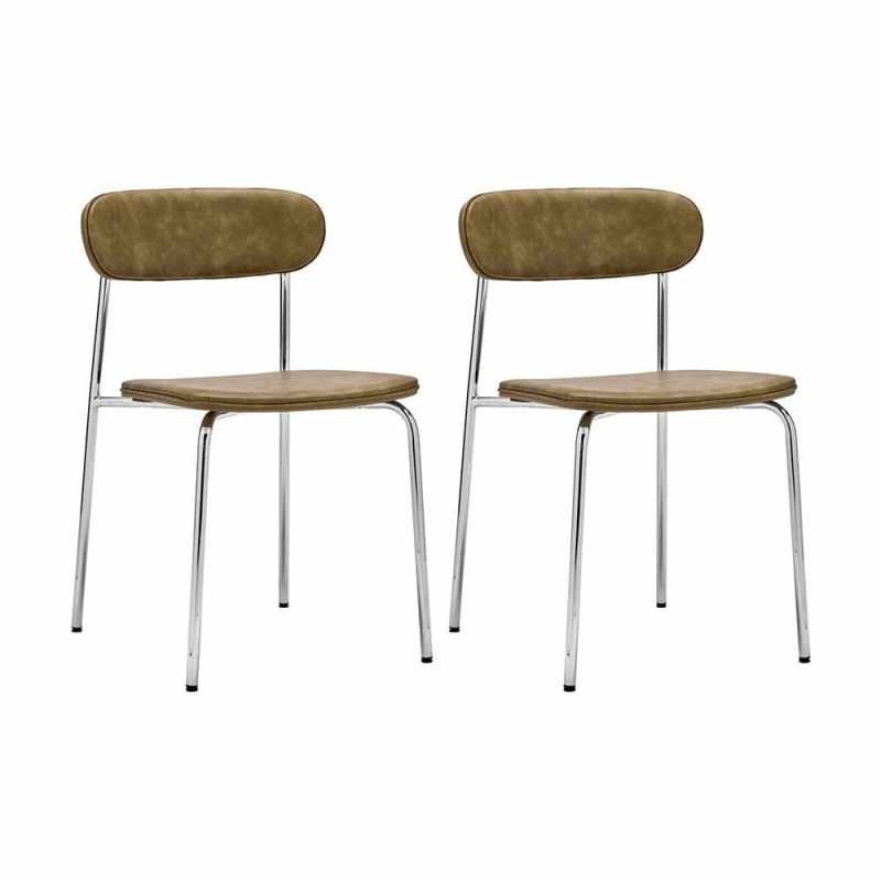 Silla, HDPOVA Chrome & Kaki (Lote de 2)