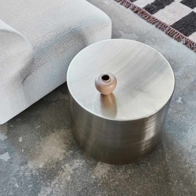 HDSTEP-Beistelltisch gebürstetes Silber-Finish