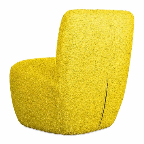 Fauteuil Eve tissu bouclette jaune