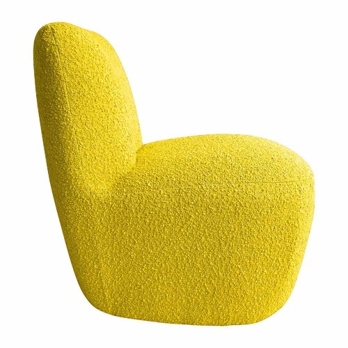 Fauteuil Eve tissu bouclette jaune