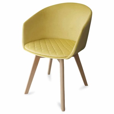 Sillón Sillón Tessa Tessa Velvet Pies Naturales Amarillo 2