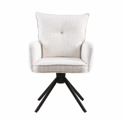 Leo Velvet Sedia Pivoting Cottage Bianco