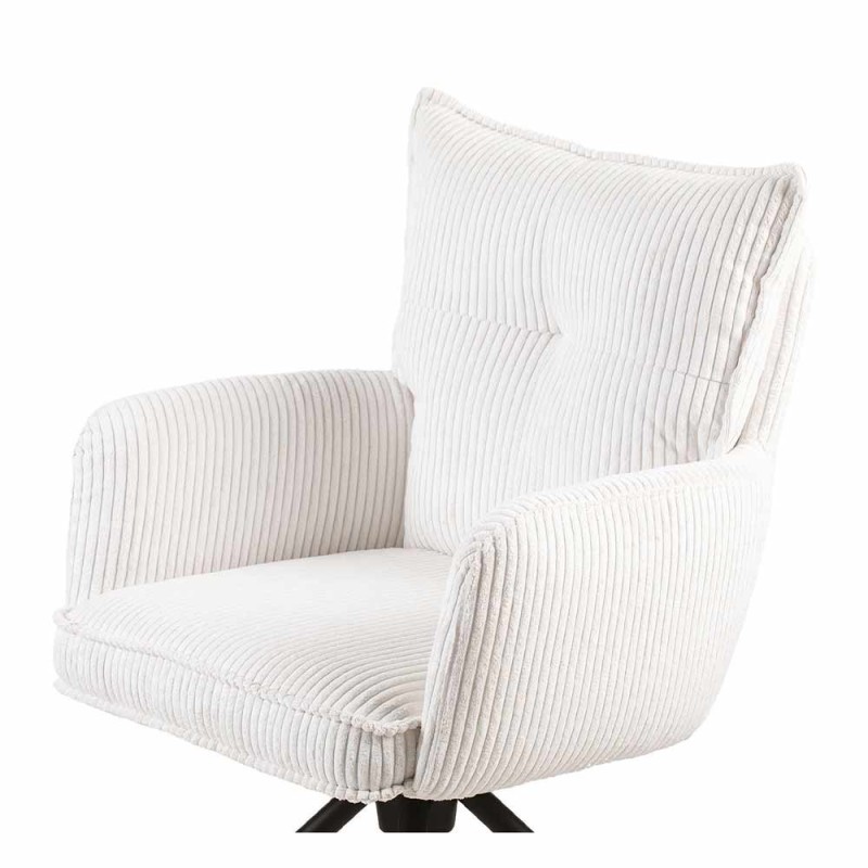 Leo Velvet Sedia Pivoting Cottage Bianco