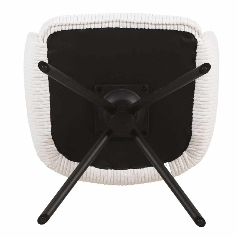 Leo Velvet Sedia Pivoting Cottage Bianco