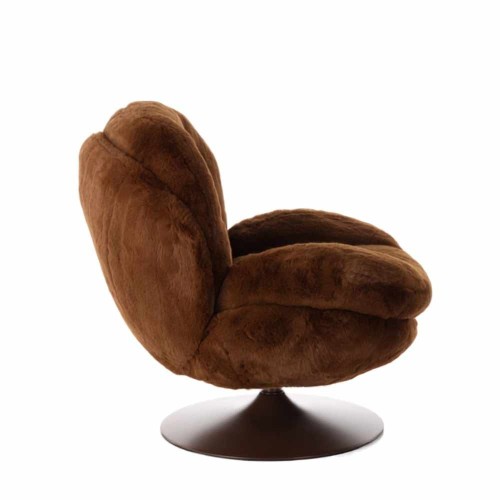 Fauteuil Memento Fausse Fourrure Chocolat