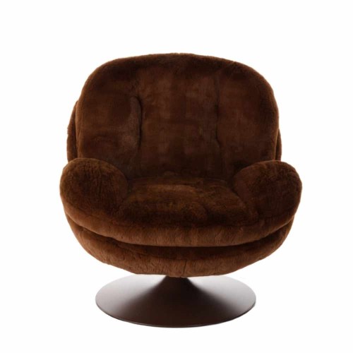 Fauteuil Memento Fausse Fourrure Chocolat