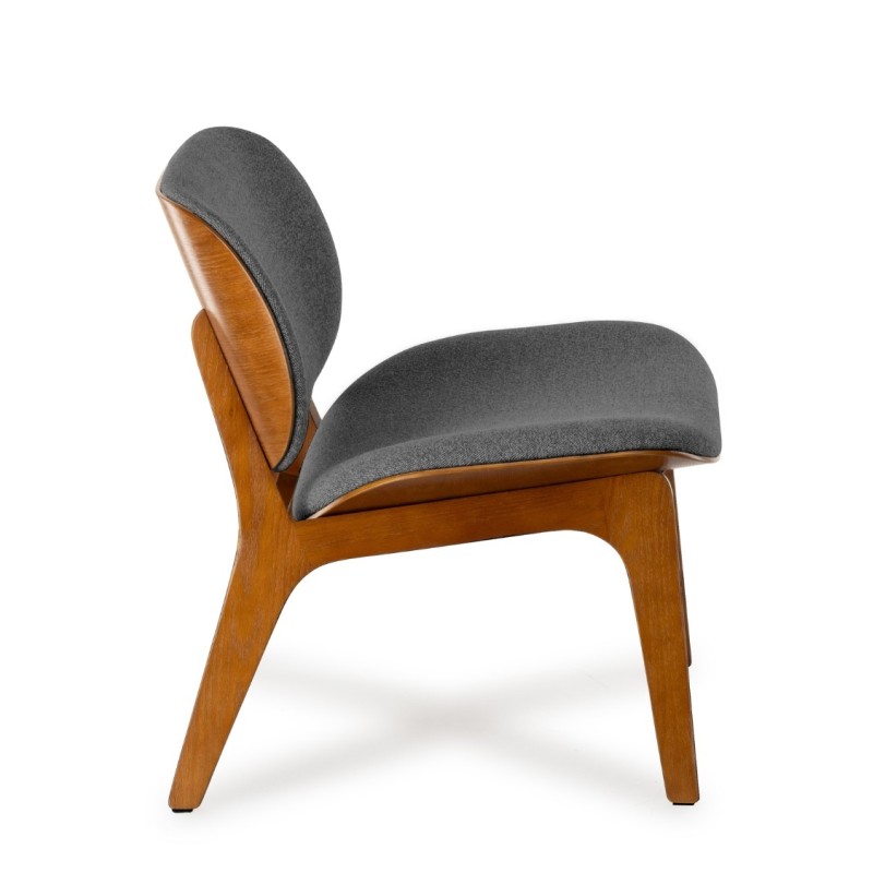 Fauteuil Kuji Anthracite Structure Bois