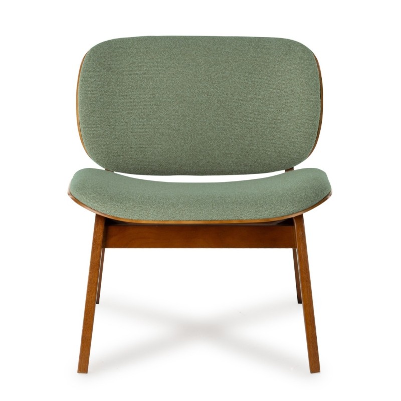 Fauteuil Kuji Vert Structure Bois