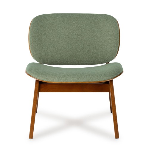 Kuji groene fauteuil houtstructuur