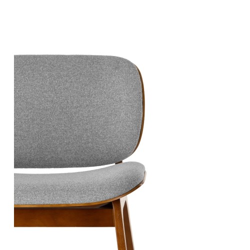 Fauteuil Kuji Gris Clair Structure Bois