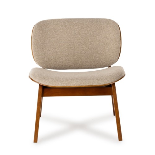 Fauteuil Kuji Beige Structure Bois
