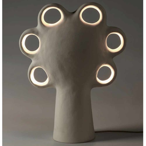 Lampadaire design beige en grès Harna