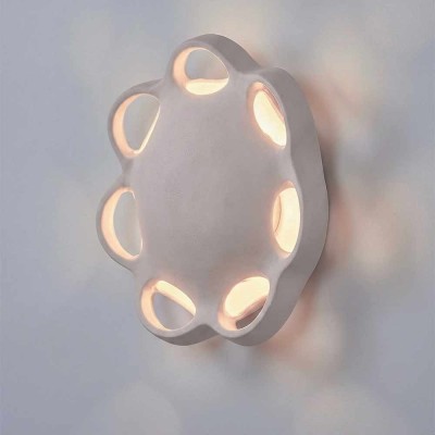Design della lampada da parete Harna beige in arenaria 2