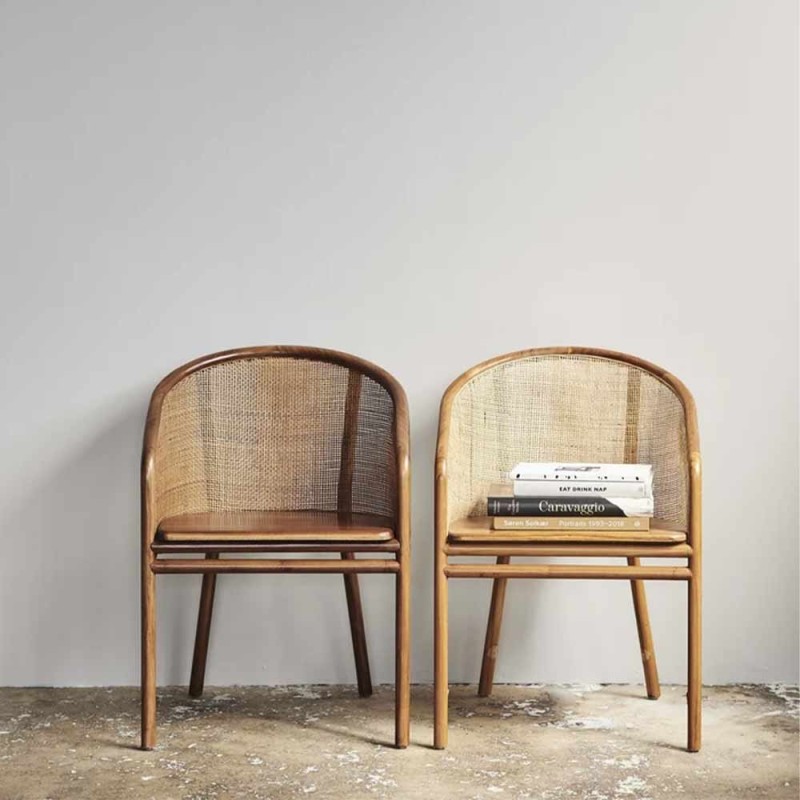 Chaise MOSSO brun clair