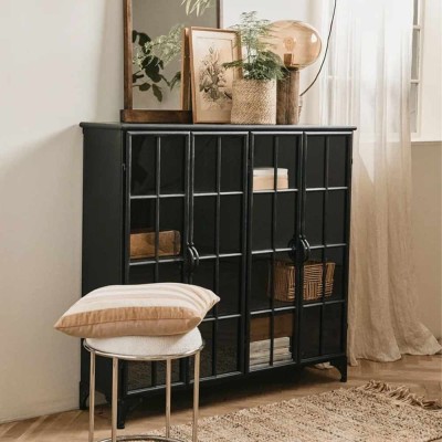 Vitre Buffet Downtown Black 4 Deuren