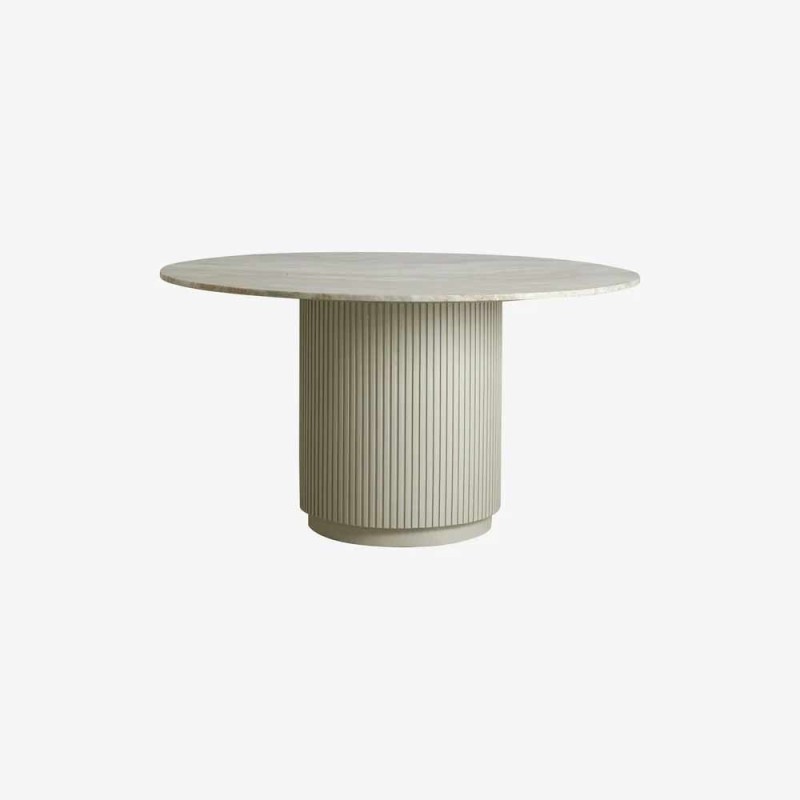 Ronde ronde tafel in natuurlijke ivoor marmer – Ø140 x H76 cm
