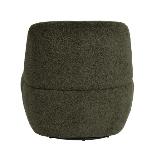 Fauteuil pivotant en bouclette épaisse vert foncé