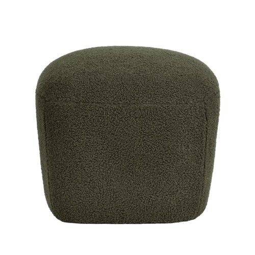 Pouf en bouclette épaisse vert