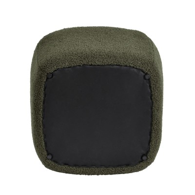 Pouf en bouclette épaisse vert 2