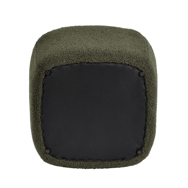 Pouf en bouclette épaisse vert