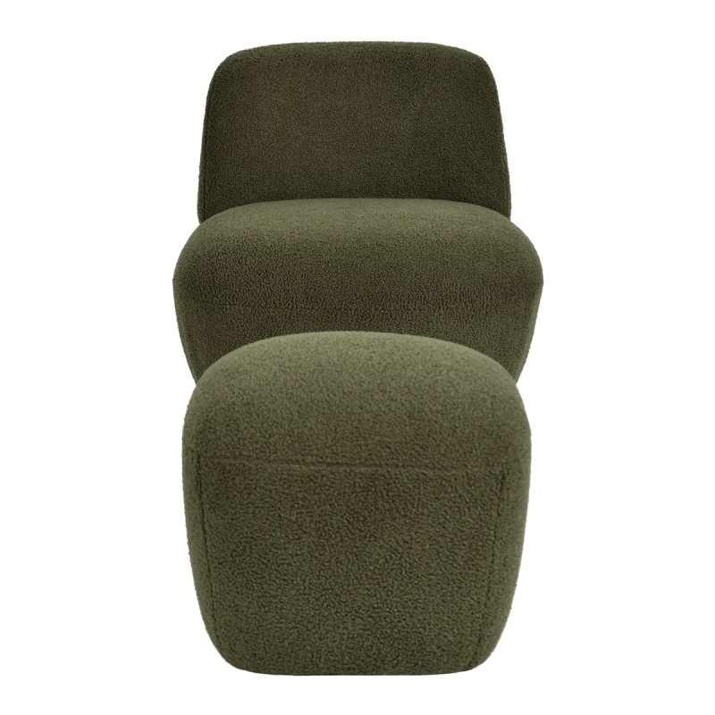Pouf en bouclette épaisse vert