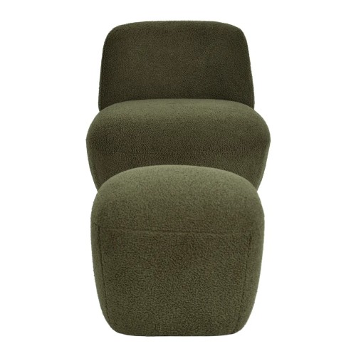 Pouf en bouclette épaisse vert