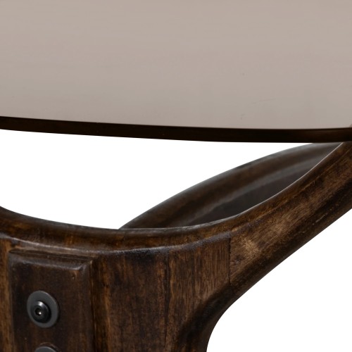 Table basse Flash bois de manguier/verre noyer