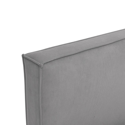 Lit coffre 140 x 190 cm gris en velours côtelé – avec sommier relevable