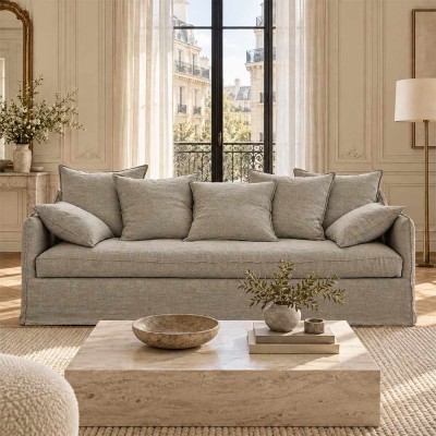 linen sofa Cap Ferret 4 places (edge to edge) | Moodntone 2