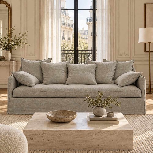 linen sofa Cap Ferret 4 places (edge to edge) | Moodntone
