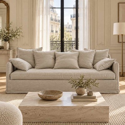 Leinensofa Cap Ferret 4 Sitze (Rand an Rand) | Moodntone