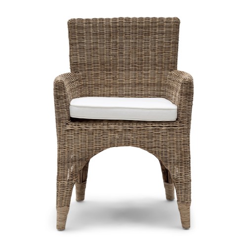 Fauteuil de salle à manger Hamptons – Assise tressée avec coussin