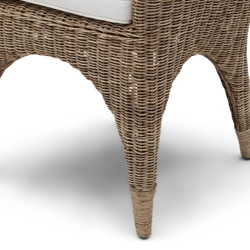 Fauteuil de salle à manger Hamptons – Assise tressée avec coussin
