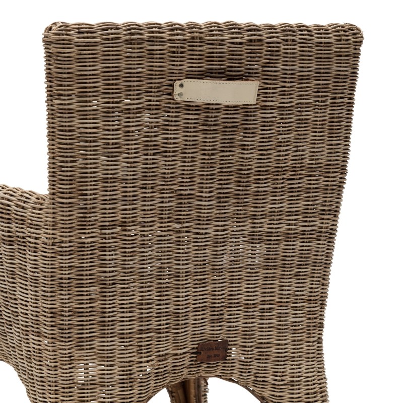 Fauteuil de salle à manger Hamptons – Assise tressée avec coussin