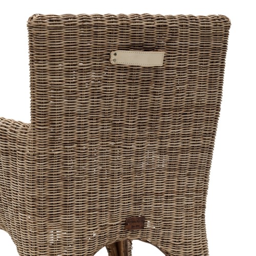 Fauteuil de salle à manger Hamptons – Assise tressée avec coussin