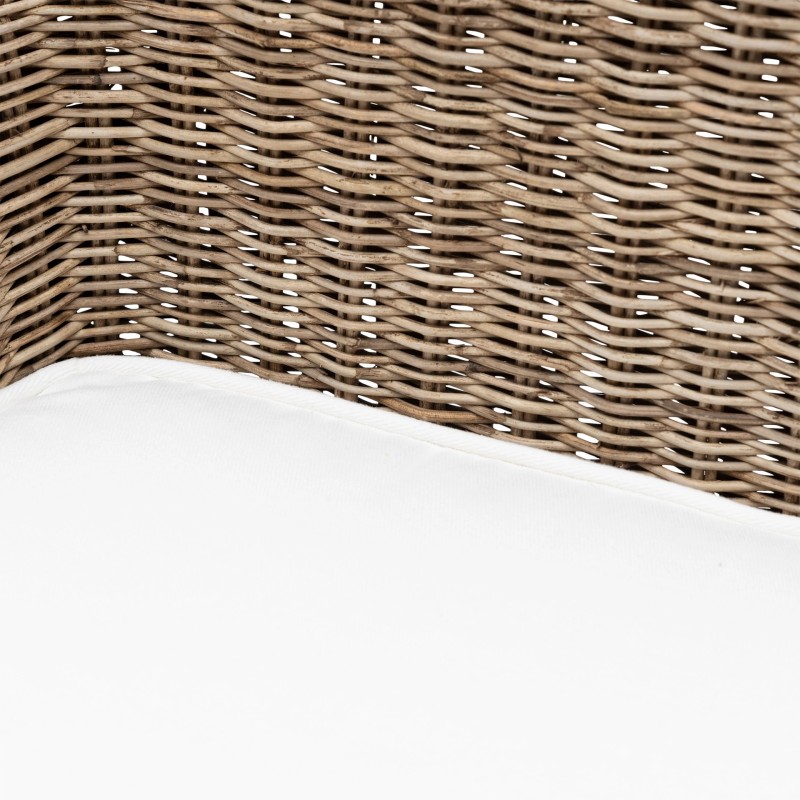Fauteuil de salle à manger Hamptons – Assise tressée avec coussin