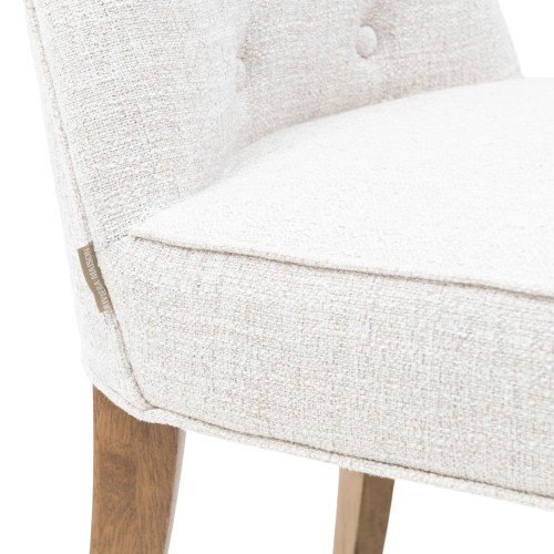 Chaise Balmoral en tweed blanc antique – Chaise de salle à manger capitonnée